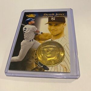 Derek Jeter 1997 Rare! Pinnacle Mint Collection Baseball Card w/Mint Coin #16